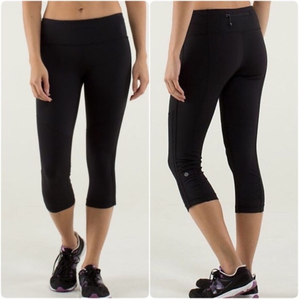 Lululemon Race with Grace Cropped Black Leggings 2